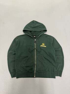 00s Green Bulletin Edmonton Eskimos CFL Zip Up Hoodie